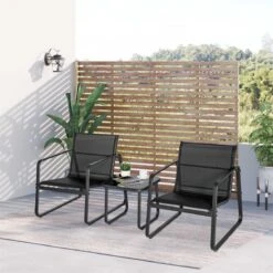 Outsunny Conjunto De Muebles De Jardín 3 Piezas Mesa De Vidrio Templado 44x44x41 Cm Y 2 Sillas 62x80x75 Cm Con Reposabrazos Y Respaldo Transpirable Para Terraza Balcón Negro 12 Outsunny Conjunto De Muebles De Jardín 3 Piezas Mesa De Vidrio Templado 44x44x41 Cm Y 2 Sillas 62x80x75 Cm Con Reposabrazos Y Respaldo Transpirable Para Terraza Balcón Negro -Jardín Muebles Ventas c42a48101d4e4fdf6d5caf5fd454647bffa3bf13 31df3f04c0fc49dc9df1d43289019322