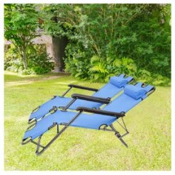 Acomoda Textil – Set De 2 Tumbonas Plegables De Metal Para Jardín. Silla Reclinable Resistente Y Duradera, Reposacabezas Extraible Y Lavable Para Camping, Terraza Y Playa. (Modelo D, Azul) -Jardín Muebles Ventas c59ec60d766c88c3caf0323e35850863859644b5 417716be50a24b5a8d7d476ae545c55d