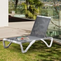 Outsunny Tumbona Reclinable De Jardín Con Ruedas Y Respaldo Ajustable En 5 Niveles Sillón Relax De Aluminio Para Terraza Balcón Piscina 170x67,5x95 Cm Gris Blanco -Jardín Muebles Ventas c60186400c79ad52092e389a0d5c12e18459776b 01fc4a5f4e3147749129be3ecbdfc1c9