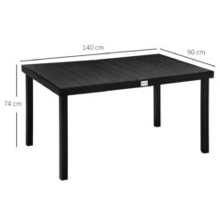 Outsunny Mesa De Jardín Rectangular Para 6 Personas Mesa De Comedor Exterior 140x90x74 Cm Con Encimera De Listones Y Estructura De Aluminio Para Terraza Balcón Negro -Jardín Muebles Ventas c64e348a56122e9ed7e70dc7e48b2786fdc18c85 f4f0605c6cd54e1f8dd2404721f81ee2