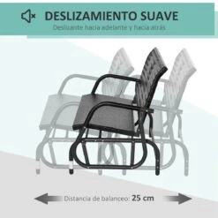 Outsunny Mecedora De Ratán De 2 Plazas Banco Balancín De Jardín Con Balanceo Ergonómico Y Marco De Metal Para Terraza Balcón Exterior Carga 220 Kg 120x70x84 Cm Negro -Jardín Muebles Ventas c6c291bfcef247c30c75eebc3069fb013b72e629 316c745475714e5b83b68dfa85d302bc