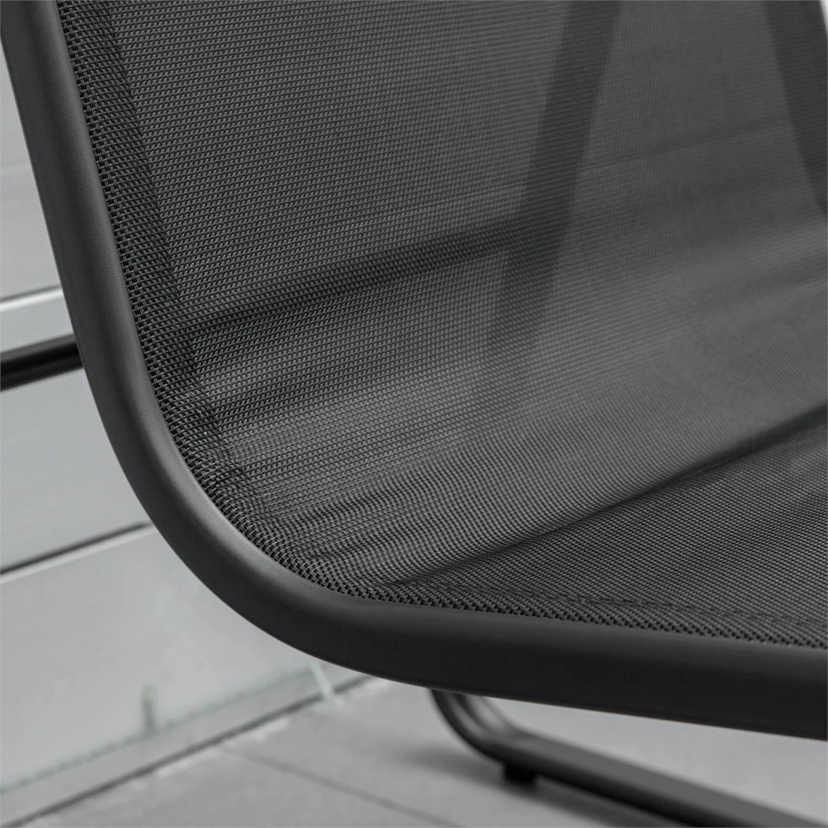 Outsunny Conjunto De Muebles De Jardín 3 Piezas Mesa De Vidrio Templado 44x44x41 Cm Y 2 Sillas 62x80x75 Cm Con Reposabrazos Y Respaldo Transpirable Para Terraza Balcón Negro 10 Outsunny Conjunto De Muebles De Jardín 3 Piezas Mesa De Vidrio Templado 44x44x41 Cm Y 2 Sillas 62x80x75 Cm Con Reposabrazos Y Respaldo Transpirable Para Terraza Balcón Negro - Imagen 8