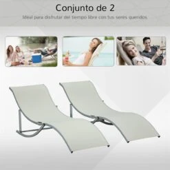 Outsunny 2 Tumbonas Plegables En Forma De S Ergonómica Con Marco De Aluminio Texteline Para Piscina Patio Jardín Terraza 165x61x63 Cm Beige 17 Outsunny 2 Tumbonas Plegables En Forma De S Ergonómica Con Marco De Aluminio Texteline Para Piscina Patio Jardín Terraza 165x61x63 Cm Beige -Jardín Muebles Ventas c994e1e2da239070ab472c6739b11e94442a54c2 880c6586b810472fabc4e620ca2e95f0
