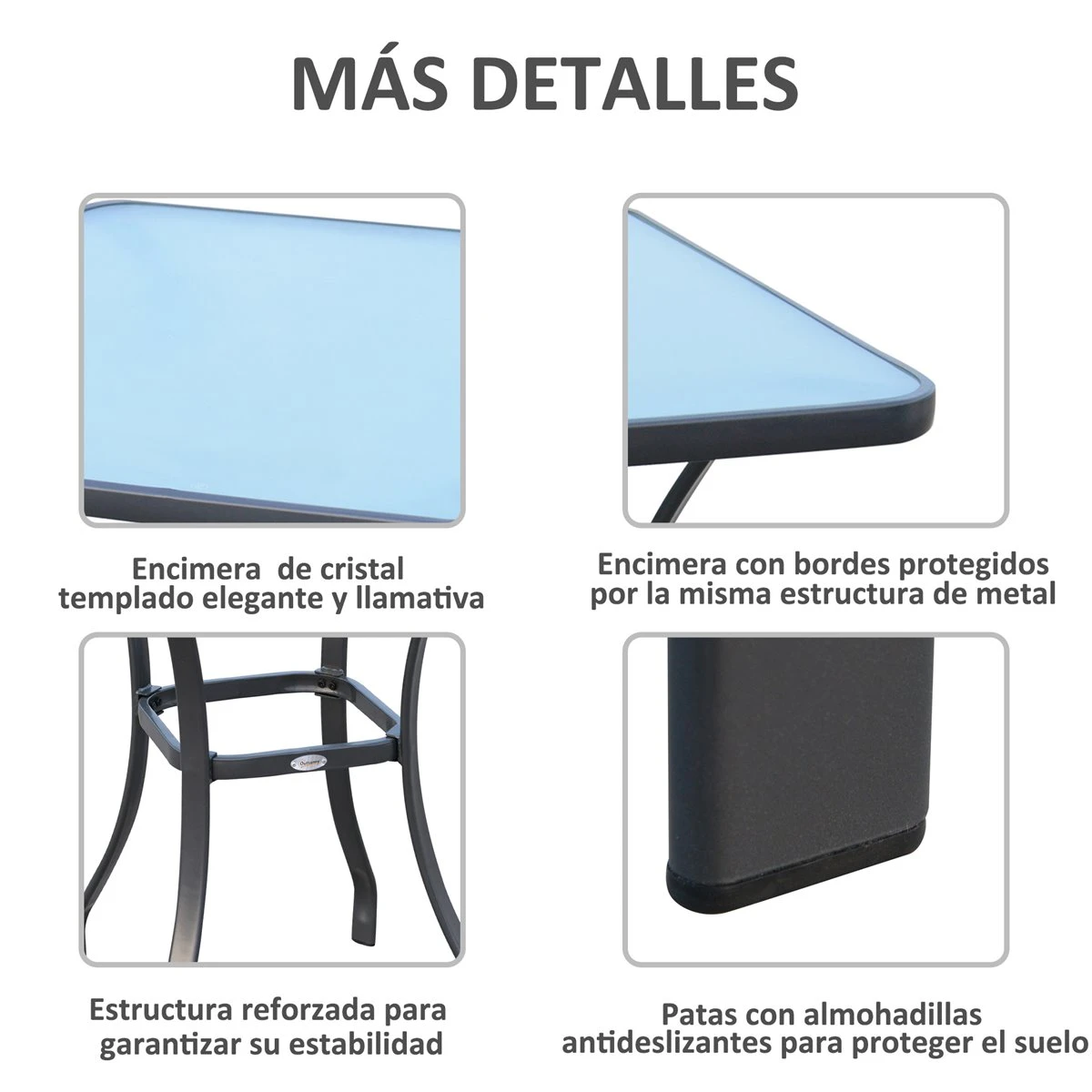 Outsunny Mesa Auxiliar De Cristal Templado Cuadrada Bordes Redondeados Mesita Cafépara Patio Terraza Balcón Negro Y Transparente 68,5x68,5x84 Cm 7 Outsunny Mesa Auxiliar De Cristal Templado Cuadrada Bordes Redondeados Mesita Cafépara Patio Terraza Balcón Negro Y Transparente 68,5x68,5x84 Cm - Imagen 5