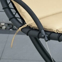 Outsunny Tumbona Colgante Con Sombrilla Protección UV Hamaca Sillón Con Toldo Estructura Estable Cuerda Antivuelco Y Forma Ergonómico Para Jardín Patio Terraza Metal 190x110x190 Cm Beige -Jardín Muebles Ventas cbd2acde2ad32ce1766be95e3a6909aac7f15119 a122872119c248b5ba6b32785e9483d2