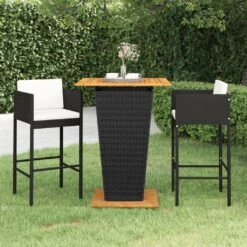 Set Muebles Bar Jardín 3 Piezas Y Cojines Ratán Sintético Negro VidaXL 10 Set Muebles Bar Jardín 3 Piezas Y Cojines Ratán Sintético Negro VidaXL -Jardín Muebles Ventas cc6f820000116fa052dea96bf00fe9df211496d7 c99030c12f884bb1a6db569cad69c7f1