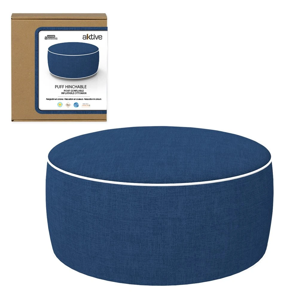 Puff Hinchable Ottoman Resistente Al Agua Colonial Clásico Azul Aktive 3 Puff Hinchable Ottoman Resistente Al Agua Colonial Clásico Azul Aktive