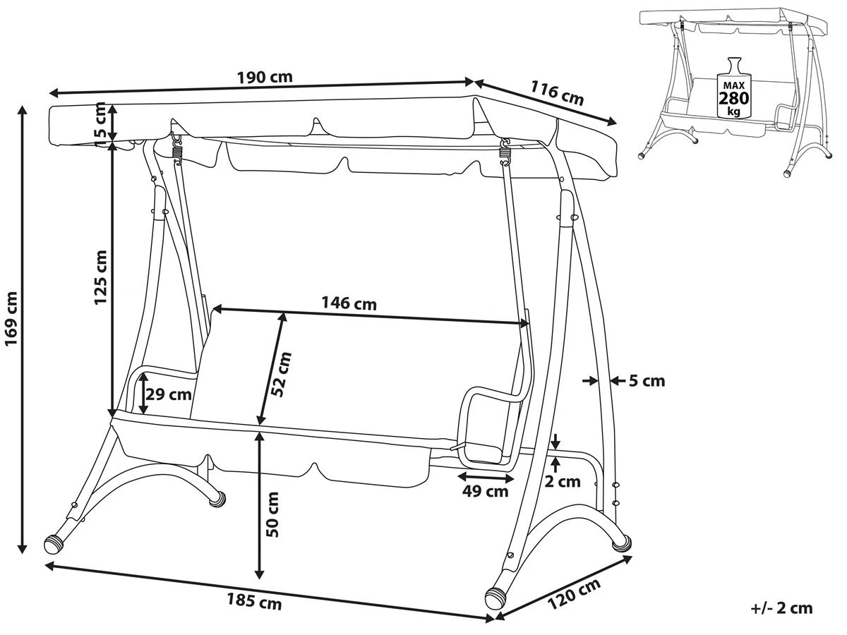 Columpio De Jardín Beige TEMPLE 5 Columpio De Jardín Beige TEMPLE - Imagen 3