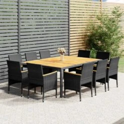 Juego De Comedor De Jardín 11 Piezas Ratán Sintético Gris VidaXL -Jardín Muebles Ventas d05a5803d4da38e4fd5b3a5ff6d47c51b81573be 3b551d7825f2473aa3435a22b95a1d46