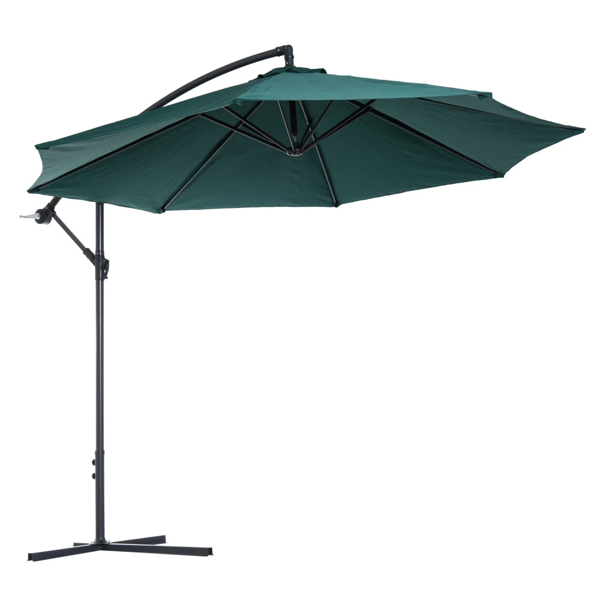 Outsunny Sombrilla De Jardín Ø300x260 Cm Parasol Excéntrico Reclinable Con Manivela Base Cruzada Y Soporte De Acero 8 Varillas Para Terraza Exterior Balcón Verde Oscuro 3 Outsunny Sombrilla De Jardín Ø300x260 Cm Parasol Excéntrico Reclinable Con Manivela Base Cruzada Y Soporte De Acero 8 Varillas Para Terraza Exterior Balcón Verde Oscuro
