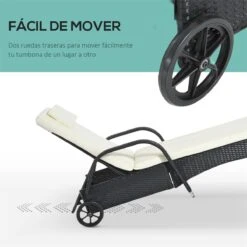 Outsunny Conjunto De 2 Tumbonas De Ratán De Jardín Chaise Longue Con Respaldo Ajustable En 5 Posiciones Cojines Acolchados Reposacabezas Y 2 Ruedas 200x73x72-103 Cm Negro 17 Outsunny Conjunto De 2 Tumbonas De Ratán De Jardín Chaise Longue Con Respaldo Ajustable En 5 Posiciones Cojines Acolchados Reposacabezas Y 2 Ruedas 200x73x72-103 Cm Negro -Jardín Muebles Ventas d0cc8085065261da877c4dea941839cd90d06a60 98f30556090146dc8310178fe746372b