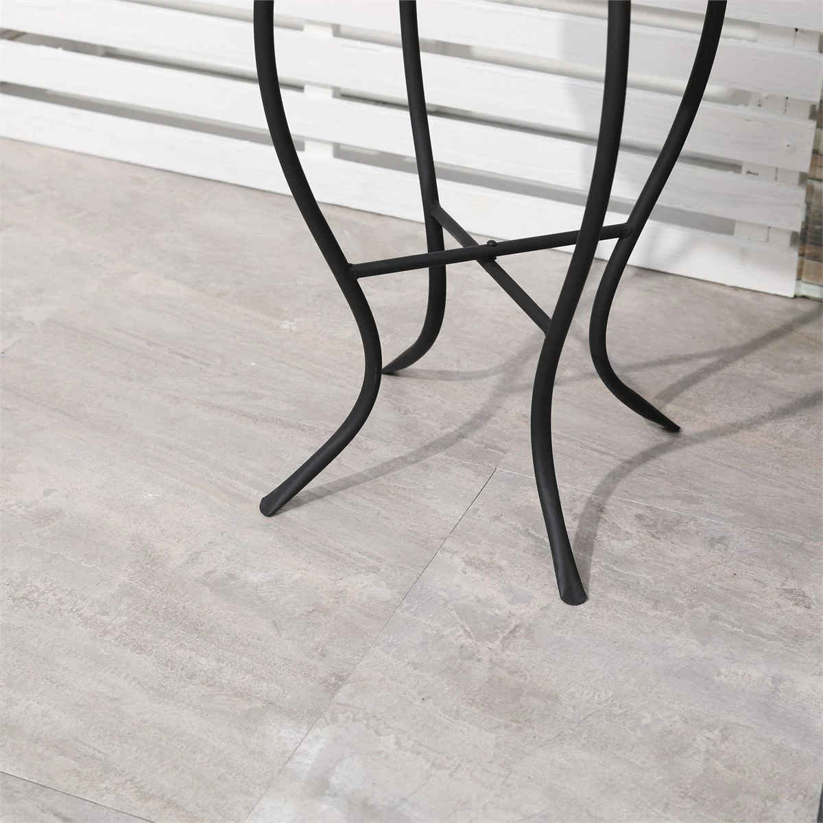 Outsunny Mesa De Jardín Redonda Mesa Auxiliar De Mosaico Con Patas De Metal Para Patio Terraza Exterior Balcón 35,5x35,5x53,5 Cm Turquesa 8 Outsunny Mesa De Jardín Redonda Mesa Auxiliar De Mosaico Con Patas De Metal Para Patio Terraza Exterior Balcón 35,5x35,5x53,5 Cm Turquesa - Imagen 6