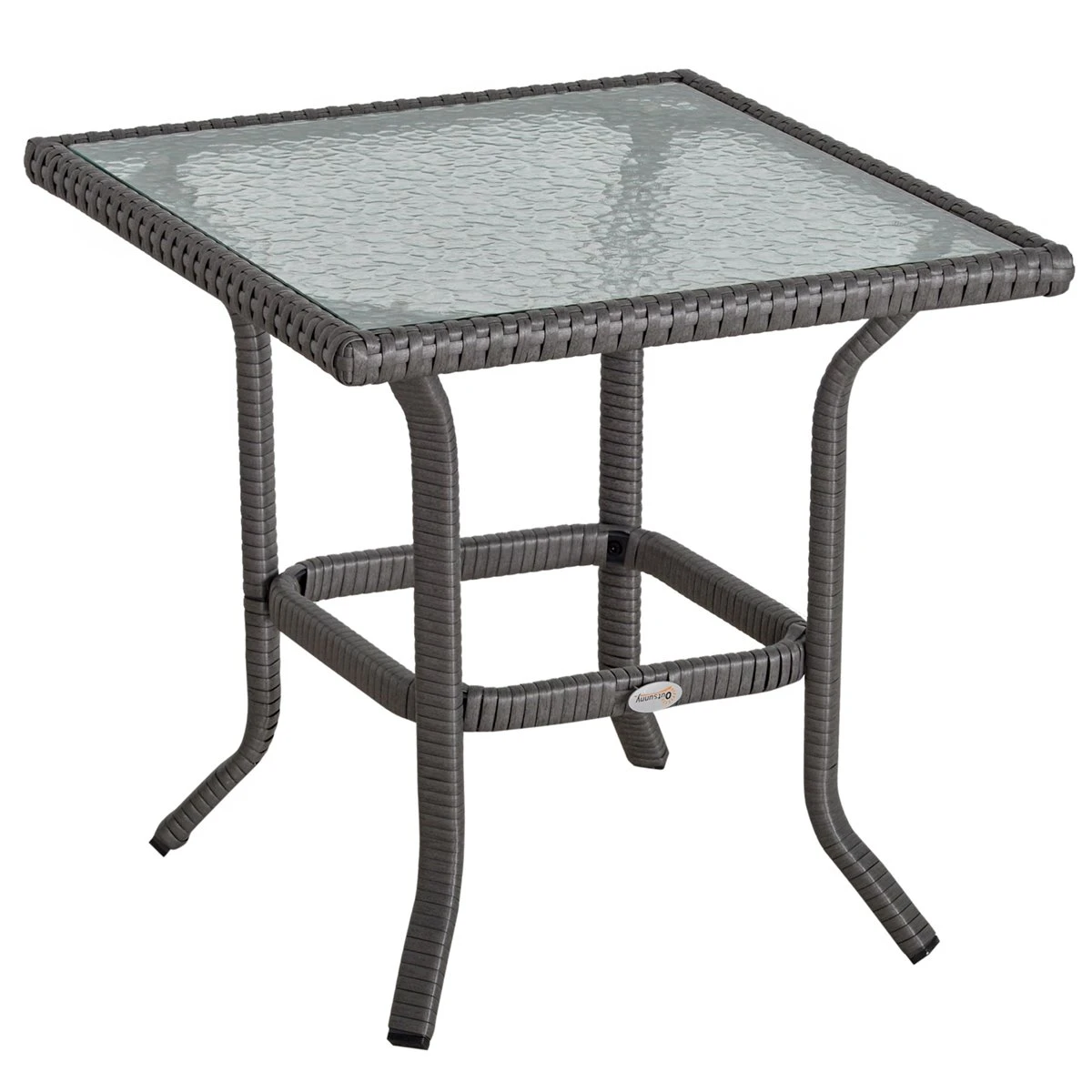 Outsunny Conjunto De Muebles De Ratán 3 Piezas De Jardín 2 Sillones 65x66x75 Cm Y Mesa De Vidrio Templado 50x50x50 Cm Con Cojines Acolchados Para Terraza Patio Gris 10 Outsunny Conjunto De Muebles De Ratán 3 Piezas De Jardín 2 Sillones 65x66x75 Cm Y Mesa De Vidrio Templado 50x50x50 Cm Con Cojines Acolchados Para Terraza Patio Gris - Imagen 8