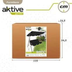 Balancín Para Jardín Negro C/toldo Inclinable 3 Plazas Aktive -Jardín Muebles Ventas d3f55f80688c90b50d2a25aa4be60aacebc420cd ccae7babc6554b47be9c4f58846ed3f6