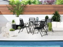 Conjunto De 4 Sillas De Jardín De Metal Negro LIVO 19 Conjunto De 4 Sillas De Jardín De Metal Negro LIVO -Jardín Muebles Ventas d4f6eb771b4001b42d38650610abf76c3103bf6b 8197ae4cf4764a489d3bd6f7eabd8884