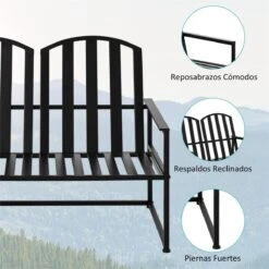 Outsunny Banco De Jardín De 2 Plazas Metal Con Respaldo Alto Y Reposabrazos Para Exterior Parque Patio Terraza Estilo Rústico Carga Máx. 220 Kg 108x63x80,5 Cm Negro 16 Outsunny Banco De Jardín De 2 Plazas Metal Con Respaldo Alto Y Reposabrazos Para Exterior Parque Patio Terraza Estilo Rústico Carga Máx. 220 Kg 108x63x80,5 Cm Negro -Jardín Muebles Ventas d569167bc733ca8719efb58a1246c0fd9239e823 899c6af80e844e94953711df0d7ffaf0