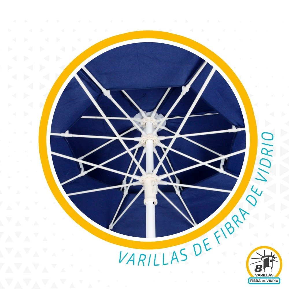 Sombrilla Octogonal 280 Cm Doble Techo Y Protección UV35 + Aktive Beach 6 Sombrilla Octogonal 280 Cm Doble Techo Y Protección UV35 + Aktive Beach - Imagen 4