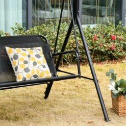 Outsunny Columpio De Jardín De 2 Plazas Silla Balancín Con Parasol Techo Ajustable En Ángulo Terraza Balcón Exterior Carga 200 Kg 172x110x155 Cm Negro -Jardín Muebles Ventas d65c8266b239f15c794d3e6195fae5255d00b47e 52bfc55fcd064e04849c9c63f6734941
