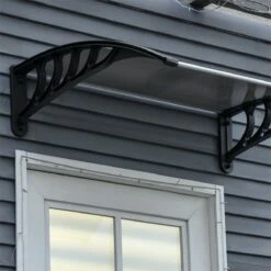 Outsunny Tejadillo De Protección 103x96,5x27 Cm Marquesina Exterior Para Puertas Y Ventanas Contra Sol Y Lluvia Con Soporte Aleación De Aluminio Policarbonato Marrón Translúcido -Jardín Muebles Ventas d6ce558a1d4b95857e149e6bde724368732665c7 6796486a028f4327920d2e4a19189c1b