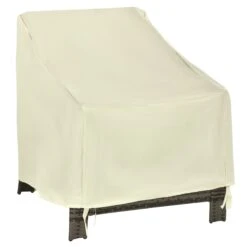 Outsunny Funda Protectora Para Sillas Cubierta De Muebles Sillón Impermeable Exterior Jardín Protección Contra Lluvia Y Sol 68x87x77cm 600D Tela Oxford