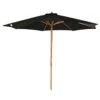 Outsunny Sombrilla Parasol De Jardín Ø300x250 Cm Con Sistema De Pestillo De Fijación Techo Ventilado Y Poste Desmontable De Madera Para Terraza Patio Exterior Negro
