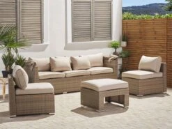 Conjunto De Jardín 5 Plazas De Ratán Color Natural Beige COCCOLIA -Jardín Muebles Ventas d9cf696eb43c3f6f68dfc8d8b159b0a4d5178a5c f4ab55d1cb56425bbc3fa7f5f9812eb1