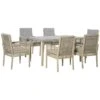Outsunny Conjunto De Muebles De Comedor Para Jardín 7 Piezas 1 Mesa De Vidrio Y 6 Sillas De Ratán Con Respaldo Transpirable Y Cojines Acolchados Para Terraza Exterior Gris Y Natural -Jardín Muebles Ventas da49a3ee4158a78b988e2e2836aaf75fef6645d3 9a8f703b038f45fabe25fc844280e617