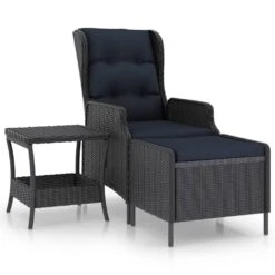 Set Muebles Jardín 2 Pzas Ratán Sintético Gris Oscuro Y Cojines VidaXL