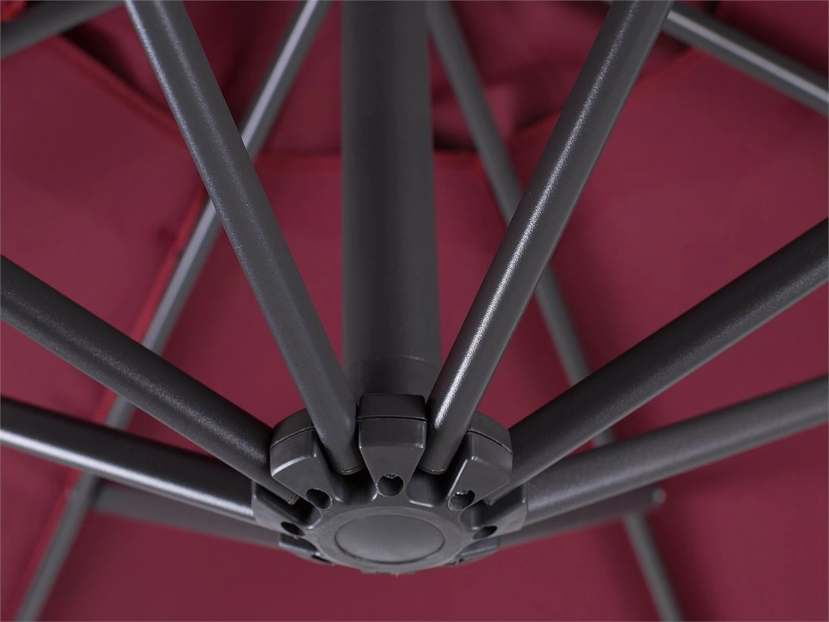 Sombrilla Voladiza De Poliéster Rojo/borgoña 300 Cm RAVENNA 11 Sombrilla Voladiza De Poliéster Rojo/borgoña 300 Cm RAVENNA - Imagen 9