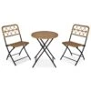 Outsunny Conjunto De Mesa Y 2 Sillas Plegables De Ratán Para Jardín Terraza Exterior Estructura De Acero Φ60x71 Cm Y 46x56x83 Cm Madera Natural -Jardín Muebles Ventas dc180ab91004b99cd62b02668408d9b6d3c97f1f 7ef63c1eab014f619b248b14b414ac08