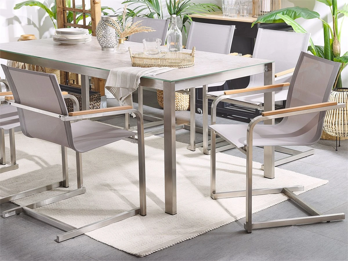 Conjunto De 2 Sillas De Jardín Beige COSOLETO 6 Conjunto De 2 Sillas De Jardín Beige COSOLETO - Imagen 4