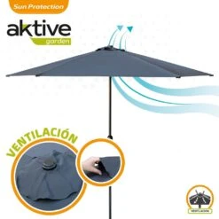 Parasol Hexagonal 300 Cm Color Antracita Mástil Aluminio Aktive Garden -Jardín Muebles Ventas e074dec114002cb0aa469686fa8454b66612d9e6 24fcf39b69c547aeafcba92aa4b97029