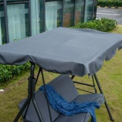 Outsunny Columpio Balancín De Jardín Exterior De 3 Plazas Con Cojín Techo Ajustable Y Marco De Acero Para Balcón Terraza Patio Carga Máx. 200 Kg 172x110x153 Cm Gris -Jardín Muebles Ventas e1ebdee67f811fddd8696ab12c18d023d9c64b14 e506ce4f28a84e38b6c8f417062df539