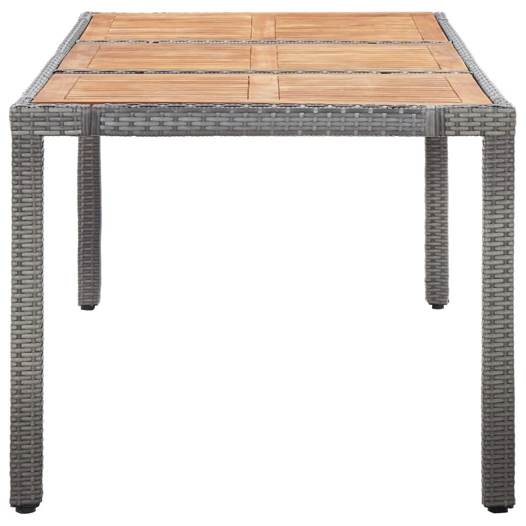 Set De Comedor De Jardín 9 Pzas Y Cojines Ratán Sintético Gris VidaXL 6 Set De Comedor De Jardín 9 Pzas Y Cojines Ratán Sintético Gris VidaXL - Imagen 4