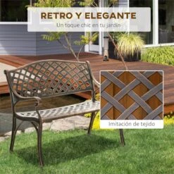 Outsunny Banco De Jardín De 2 Plazas De Aluminio Fundido Banco De Exterior Estilo Vintage Para Terraza Balcón Patio Carga 240 Kg 103x62x83 Cm Bronce -Jardín Muebles Ventas e404927053a989a8caa3cd7dc5df9cd81d9aee50 a5b27a572313481da919ced479836217