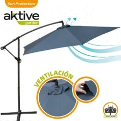 Parasol Excéntrico Banana 300 Cm Gris Mástil Aluminio Aktive Garden -Jardín Muebles Ventas e43983d6344bab2c46221b5837494915a0037b9a 59ade794e82846c28513cc065b5e697c