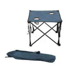 Acomoda Textil - Mesa Camping De Metal Plegable, Antideslizante, Resistente, Cómoda ,Ligera Y Portátil. Mesa De Acampada Para Exterior Adaptable Con Portavasos, Moderna, Duradera Y Multiusos.