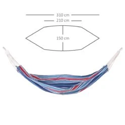 Outsunny Hamaca De Algodón Para Jardín 210x150 Cm Hamaca Colgante Portátil Carga Máx. 180 Kg Para Acampar Piscina Camping Rayas Azul Y Rojo -Jardín Muebles Ventas e58c089a5b29130d64ec84d8506c9f159fa4a343 159f8b179e704ed6933f4e3e86f49c45