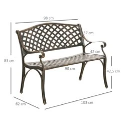 Outsunny Banco De Jardín De 2 Plazas De Aluminio Fundido Banco De Exterior Estilo Vintage Para Terraza Balcón Patio Carga 240 Kg 103x62x83 Cm Bronce -Jardín Muebles Ventas e5e3acd4e4a060c4f4a24a26010626e5ad4cbe52 758c8c556cbc4e469b0d72a8d5f78c0e