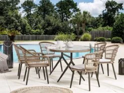 Conjunto De Jardín 6 Plazas Beige ALIANO II