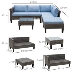 Outsunny Conjunto De Sofás De Ratán Para Exterior Modulares Con Cojines Desenfundables Mesa De Centro Y Puf Independiente -Jardín Muebles Ventas e9425d9cbc115aa529fd3aa20a8739f54836b124 d9d6a04d29984d6a88531e538e7eb7fc
