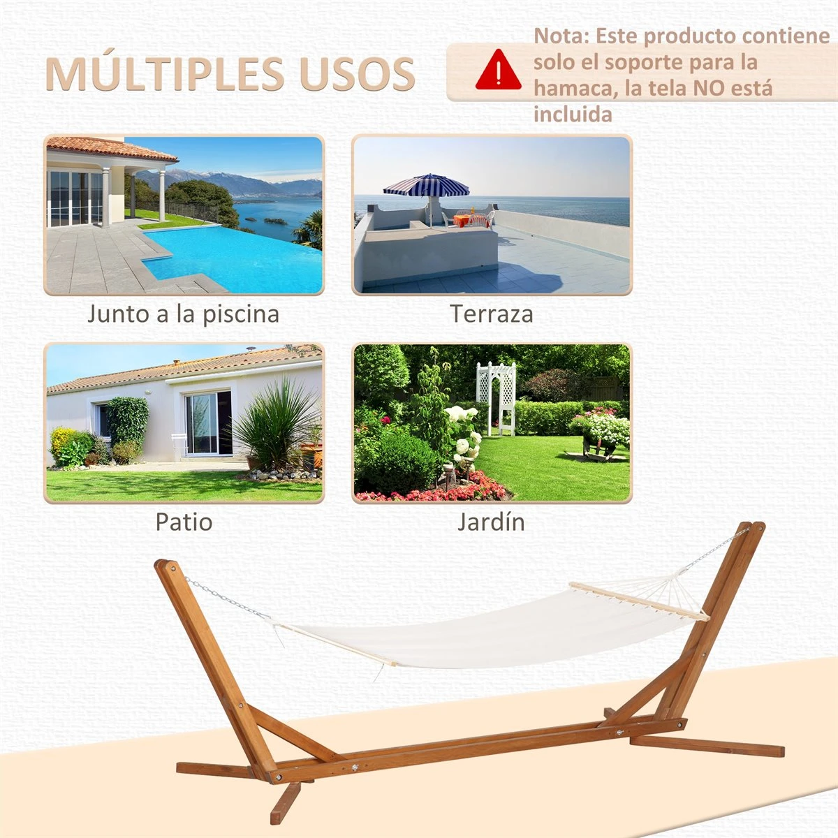 Outsunny Soporte Para Hamaca De Madera Plegable Ajustable De 3 Niveles Estructura Para Hamaca 217-380 Cm De Longitud Carga Máx. 150 Kg Para Jardín Terraza 388x152x89 Cm Teca 9 Outsunny Soporte Para Hamaca De Madera Plegable Ajustable De 3 Niveles Estructura Para Hamaca 217-380 Cm De Longitud Carga Máx. 150 Kg Para Jardín Terraza 388x152x89 Cm Teca - Imagen 7