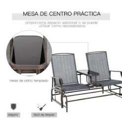Outsunny Mecedora De 2 Plazas Banco Balancín Tipo Silla Basculante De Jardín O Patio De Metal Y Tela Texteline Para Exterior 148x81x100 Cm -Jardín Muebles Ventas ec9d968b00d109522f192d2c38ed56c9b303515b 35bc70695821402da23867780fba3391