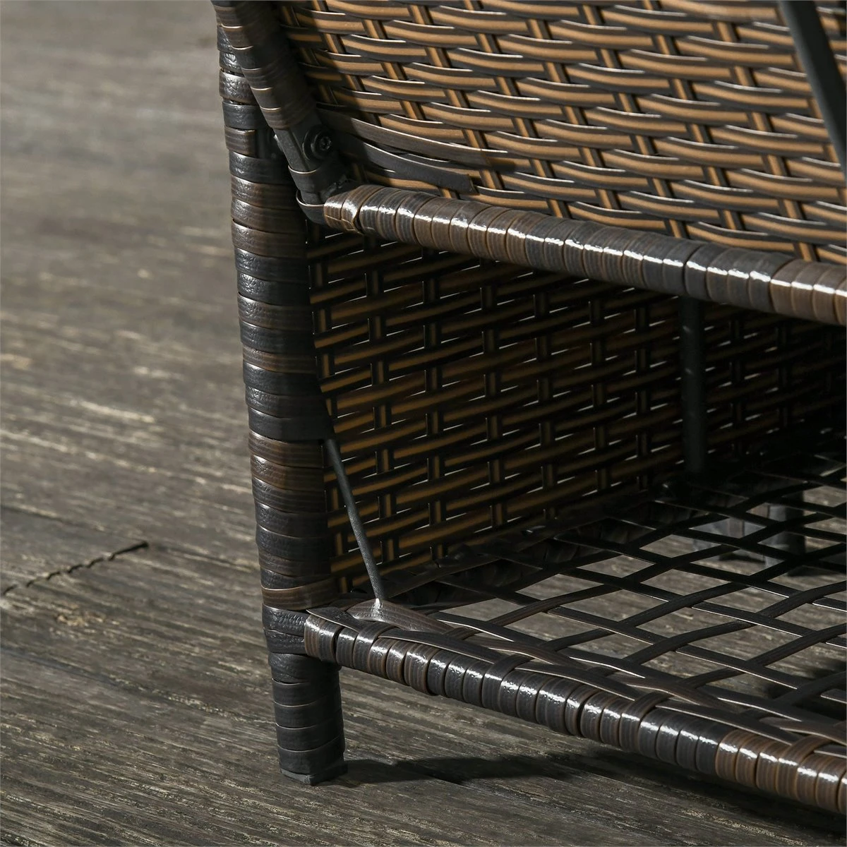 Outsunny Sofá De Ratán De 2 Plazas Con Mesitas Y Reposapiés De Almacenaje Tumbona De Jardín Con Respaldo Inclinable Y Cojines Gruesos Desenfundables 130x72x96 Cm Marrón Y Beige 7 Outsunny Sofá De Ratán De 2 Plazas Con Mesitas Y Reposapiés De Almacenaje Tumbona De Jardín Con Respaldo Inclinable Y Cojines Gruesos Desenfundables 130x72x96 Cm Marrón Y Beige - Imagen 5