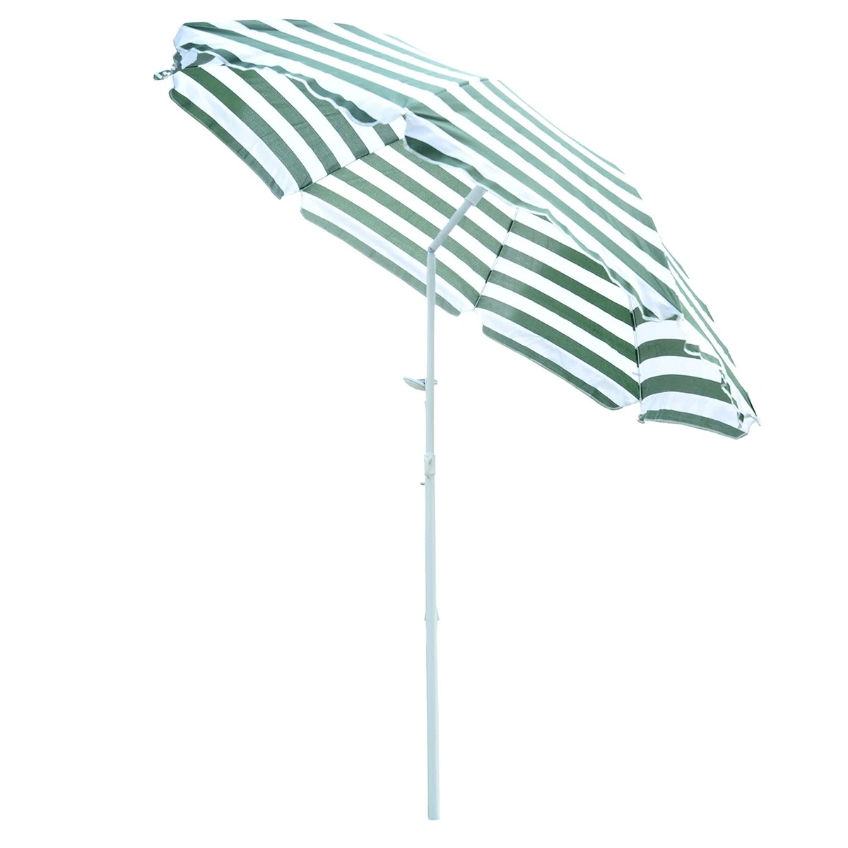 Outsunny Sombrilla De Playa Ø180 Cm Con Techo Inclinable Y Poste De Metal Protección Solar Para Jardín Terraza Exterior Rayas Verde Y Blanco 3 Outsunny Sombrilla De Playa Ø180 Cm Con Techo Inclinable Y Poste De Metal Protección Solar Para Jardín Terraza Exterior Rayas Verde Y Blanco