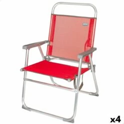 Silla Plegable Aktive Menorca Rojo 48 X 88 X 50 Cm (4 Unidades)