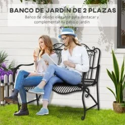 Outsunny Banco De Jardín De 2 Plazas 110x60x97 Cm Banco De Exterior De Metal Con Respaldo Decorativo Y Reposabrazos Para Terraza Balcón Patio Carga 200 Kg Negro 14 Outsunny Banco De Jardín De 2 Plazas 110x60x97 Cm Banco De Exterior De Metal Con Respaldo Decorativo Y Reposabrazos Para Terraza Balcón Patio Carga 200 Kg Negro -Jardín Muebles Ventas f24271fa5c24acc3150530bbf94f1da62e620d41 977f1f79e2ca474f9e97fd5e15587076