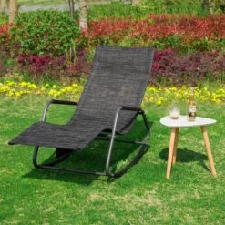 Tumbona, Mecedora Con Bolsillo Lateral, Estructura De Hierro, Malla Transpirable Teslin, Cómodo, Soporta Hasta 150 Kg OGS47-MS SoBuy -Jardín Muebles Ventas f4896c35a323824dd6268bc9a0e7cbd36d6f7237 fb5ba58cacde492e9398f4cde710912d