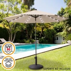 Sombrilla Para Jardín Octogonal 32 Luces LED Inclinable Aktive -Jardín Muebles Ventas f65b4fd717d0389f3d79a709f0b228daa3cf13c9 14cd776f9da446b688b90297db9e819b