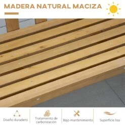 Outsunny Banco De Jardín De 3 Plazas Banco Exterior De Madera Con Respaldo De Listones Para Terraza Patio Balcón Carga 360 Kg 144x60x77 Cm Natural -Jardín Muebles Ventas f9fe7bc46ac22cd867ea5966ab5f344523c068cc 106e3c49956b4056a964a53fbaf7777a